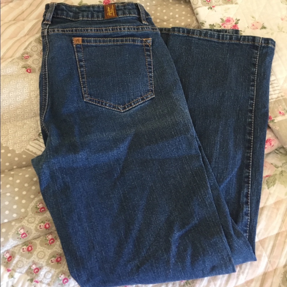 Aura dark wash mid rise jeans